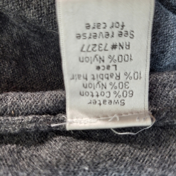 LC Lauren Conrad Grey and Black Lace Blouse - Picture 6 of 7